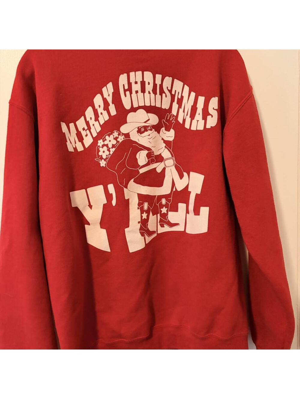 Crewneck Sweatshirt Cowboy Santa "Merry Christmas Y’all" All Things Lilly Ann